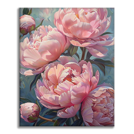 Pink peonies - Paint by Numbers