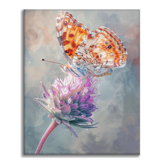 Butterfly with Dewdrops - Paint by Numbers