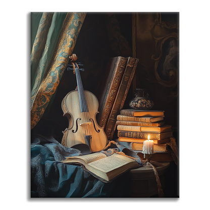 Book and Violin - Paint by Numbers