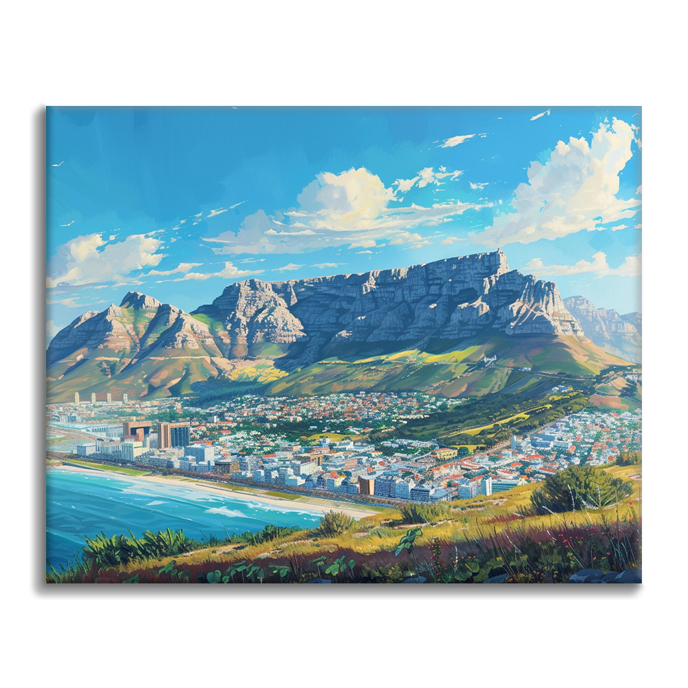 Table Mountain in Cape Town - Paint by Numbers