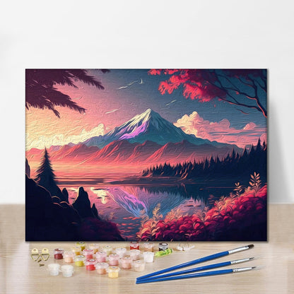 Mountain Range at Sunset - Paint by Numbers