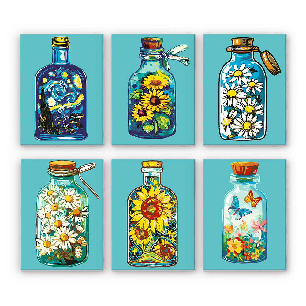 Bottle and flowers - Paint by Numbers