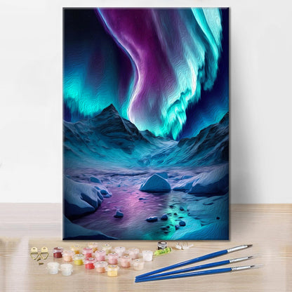 Blue Aurora Borealis - Paint by Numbers