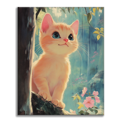 Kitten in the Forest Canopy - Paint by Numbers