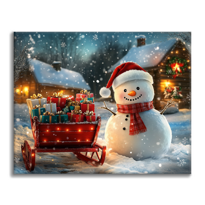 Snowman and Christmas Gifts - Paint by Numbers