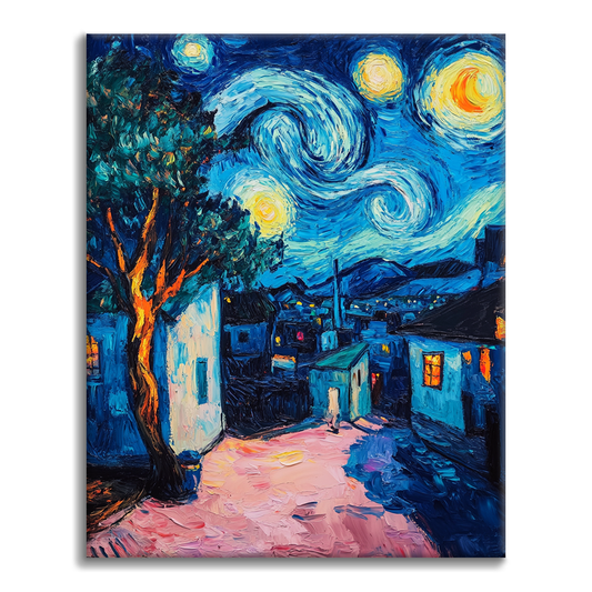 A town under the stars - Paint by Numbers