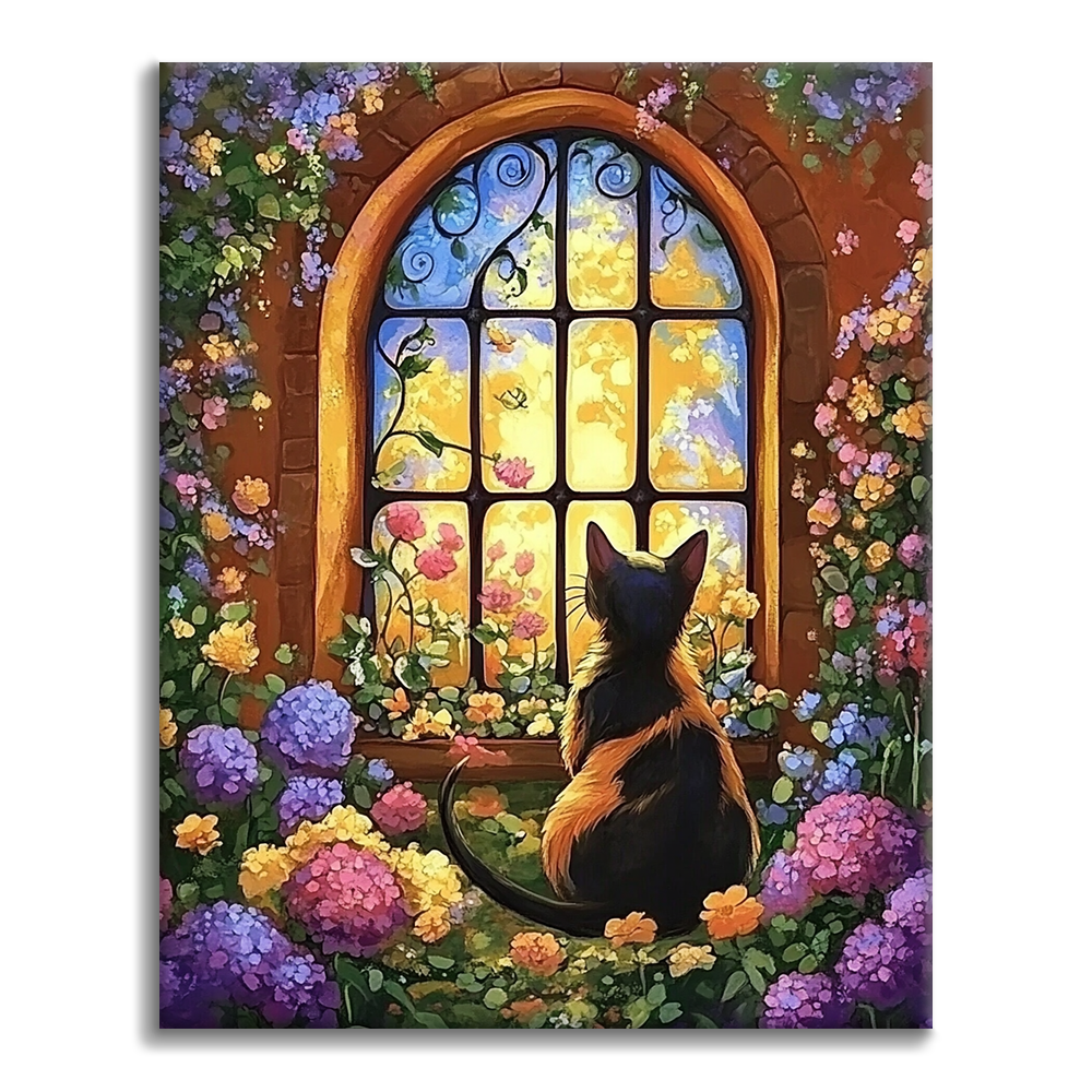 Flowers and Cats - Paint by Numbers