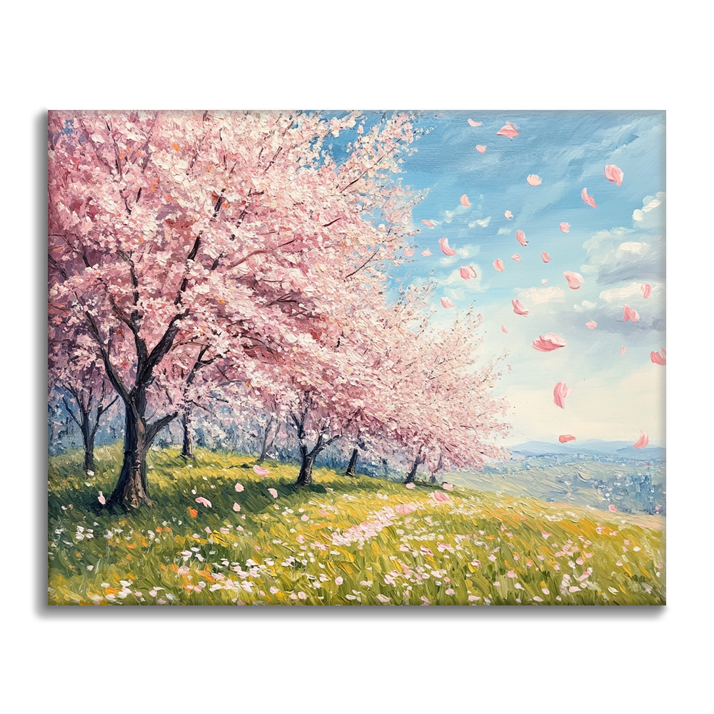 Cherry Blossom Fields - Paint by Numbers