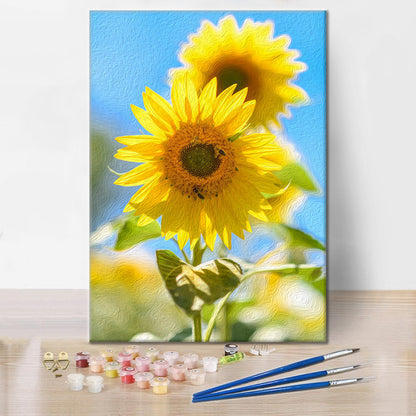 A Yellow Sunflower - Paint by Numbers