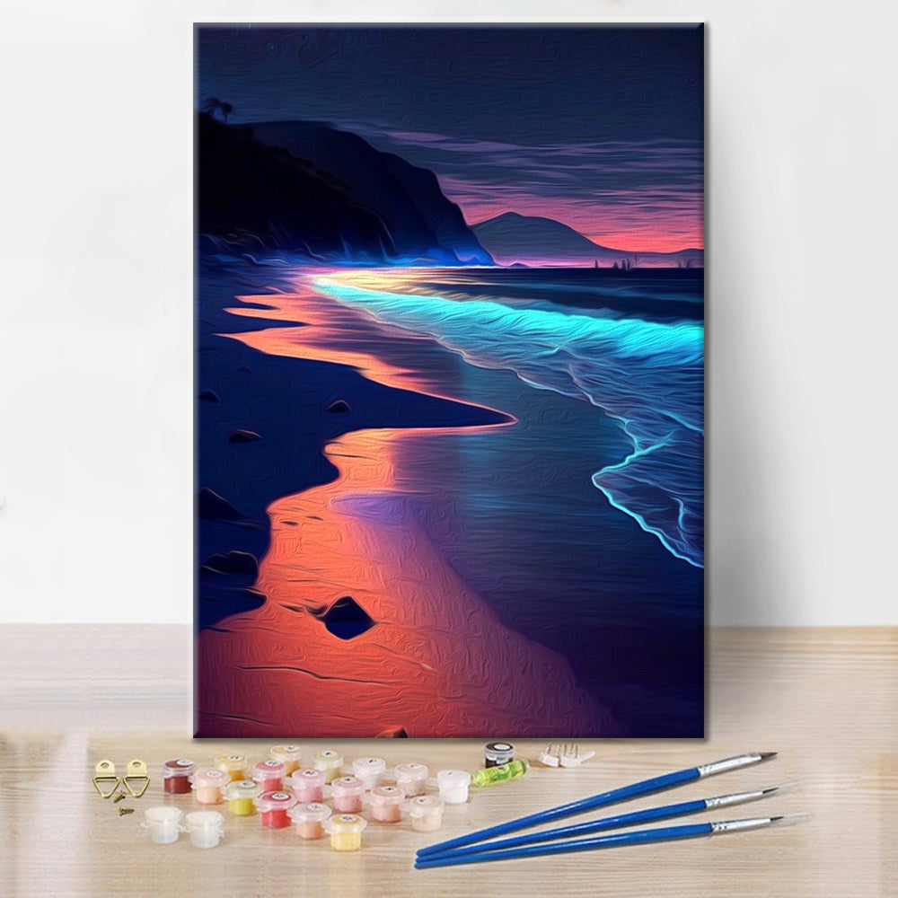 Colorful glowing beach - Paint by Numbers