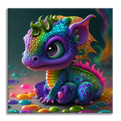 Cute Little Dragon - Paint by Numbers