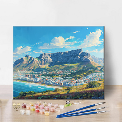 Table Mountain in Cape Town - Paint by Numbers