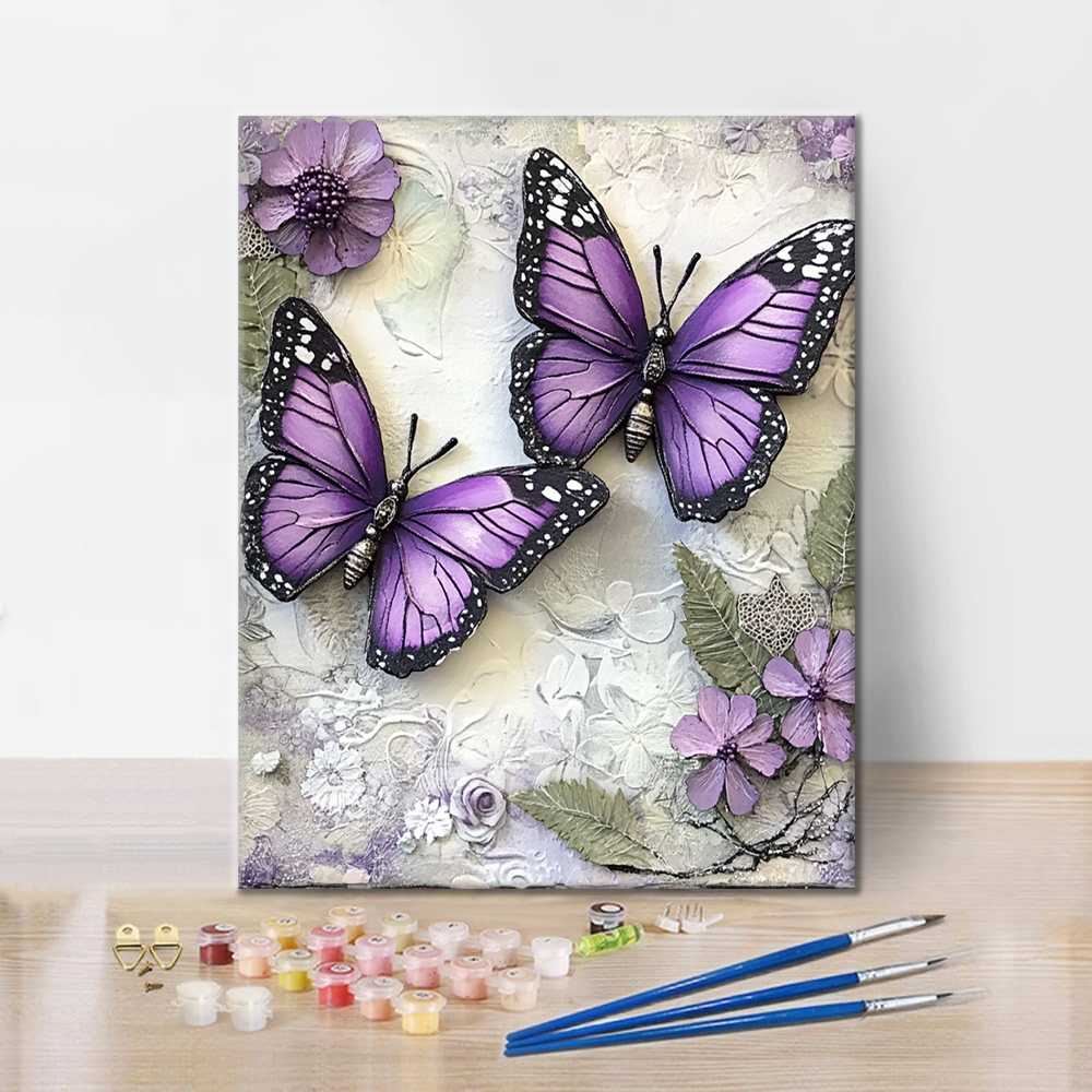 Purple Butterfly - Paint by Numbers