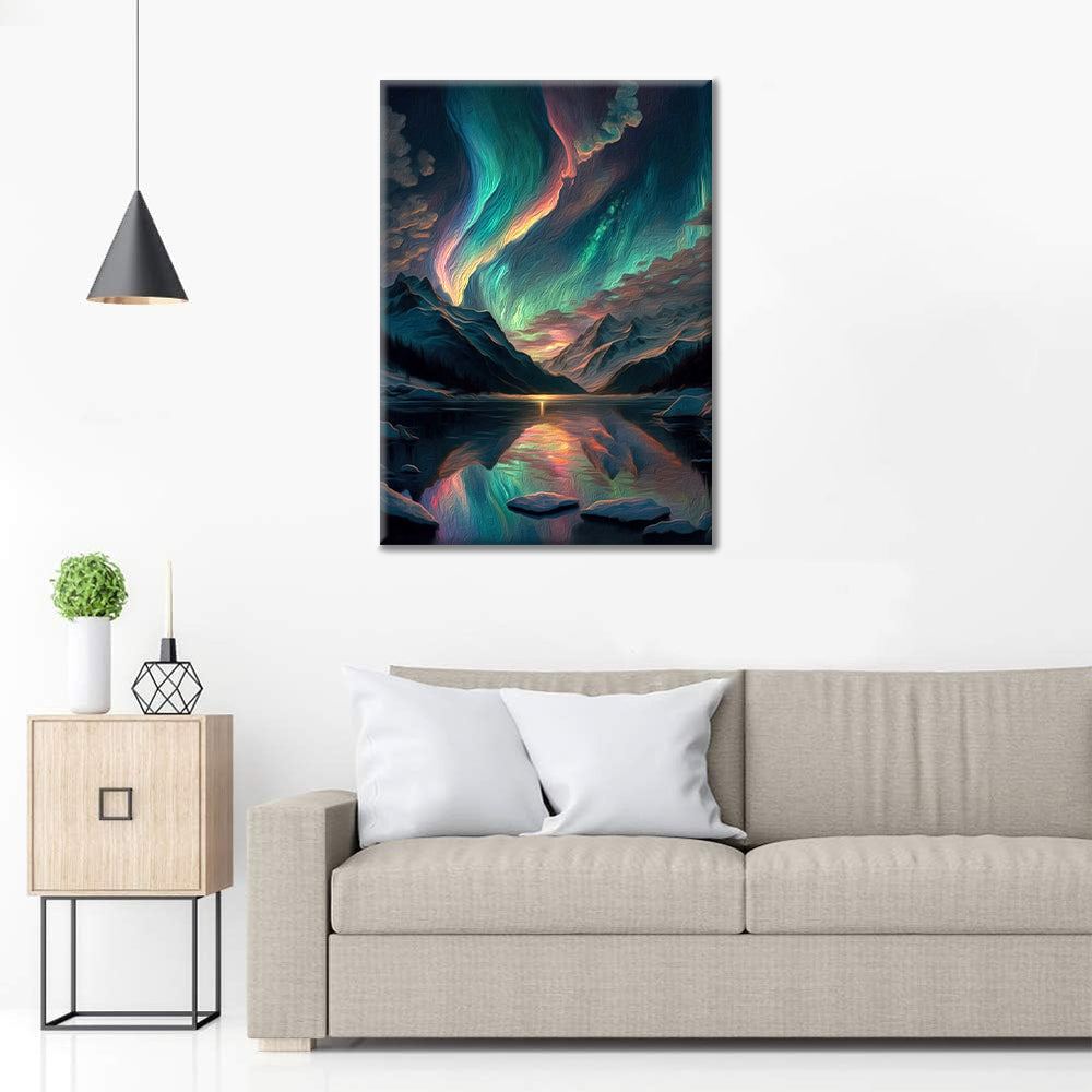 Colourful aurora borealis - Paint by Numbers