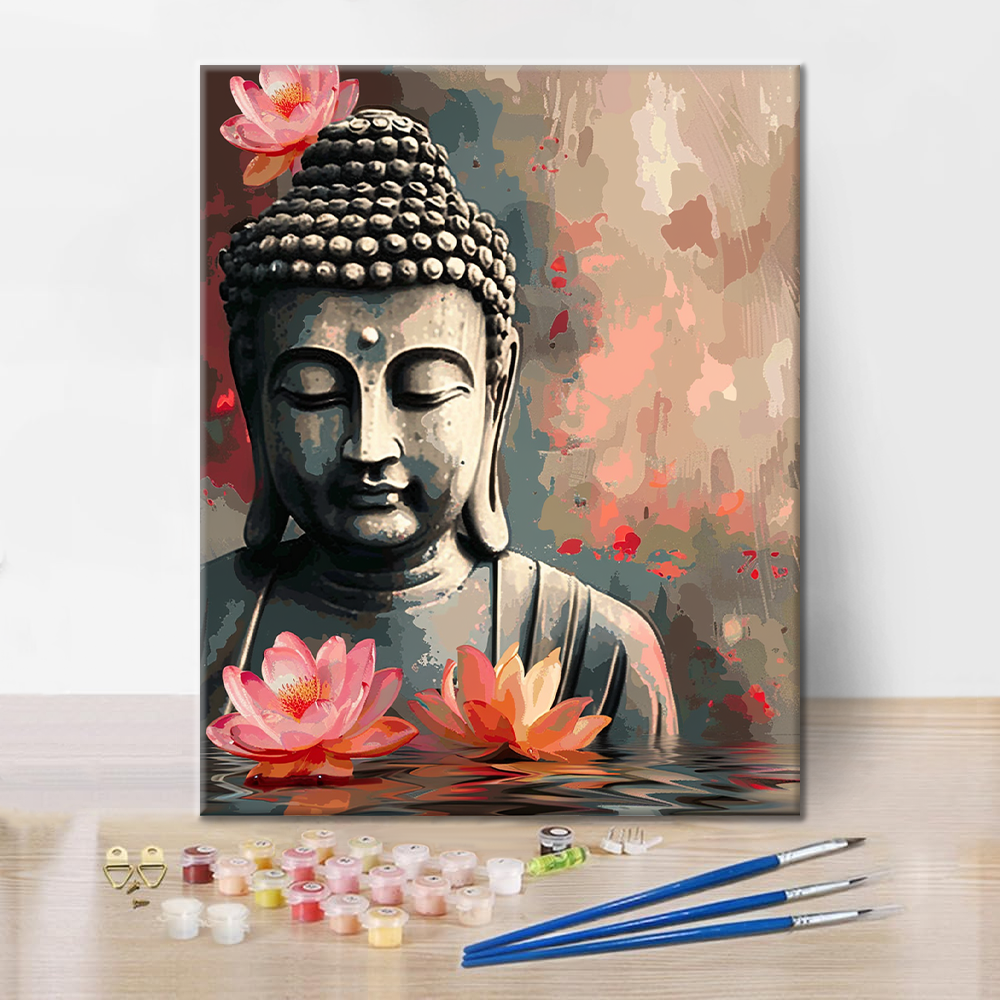 Buddha with flower - Paint by Numbers