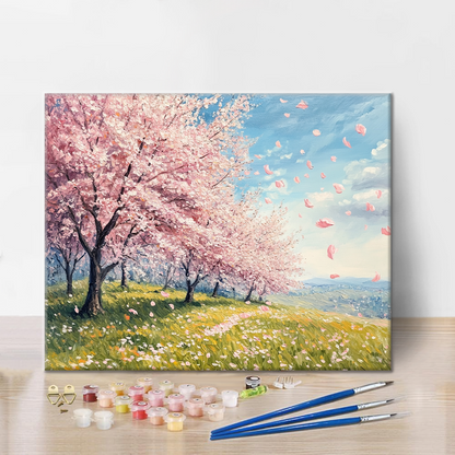 Cherry Blossom Fields - Paint by Numbers