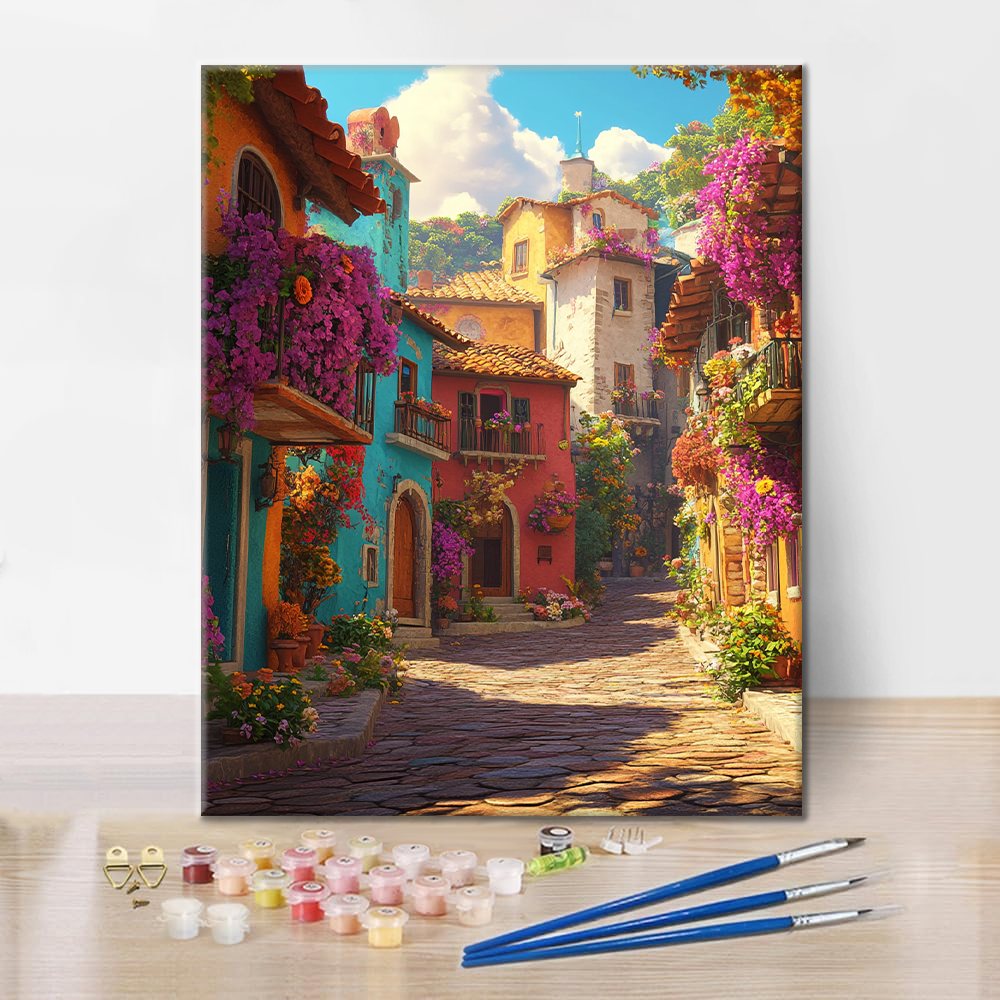 Fresh Flower Town - Paint by Numbers