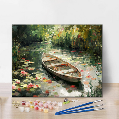 Boat in the Lake - Paint by Numbers