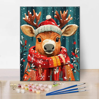 Christmas Reindeer - Paint by Numbers