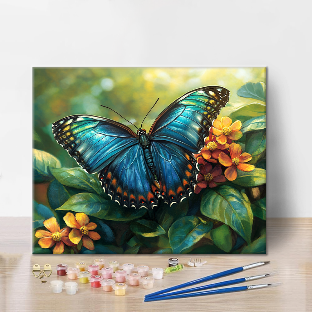 Blue Butterfly - Paint by Numbers