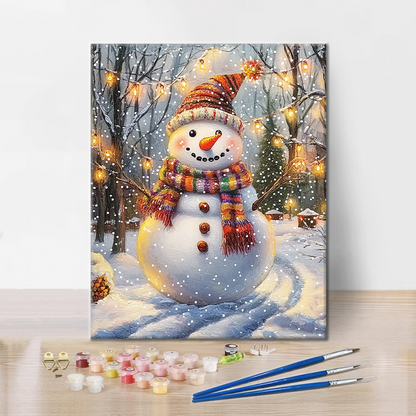 Festive Snowman - Paint by Numbers