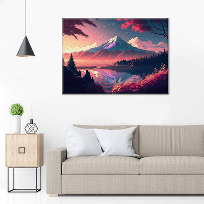 Mountain Range at Sunset - Paint by Numbers