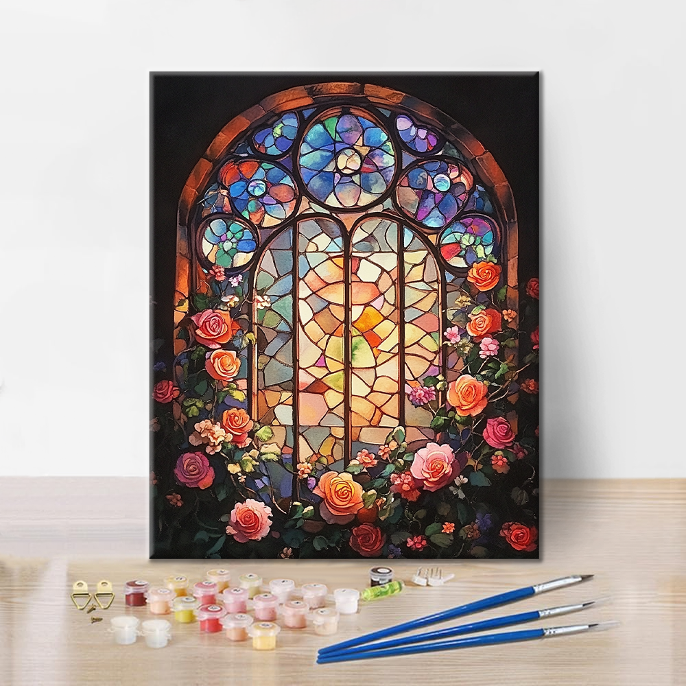 Flowery Window - Paint by Numbers