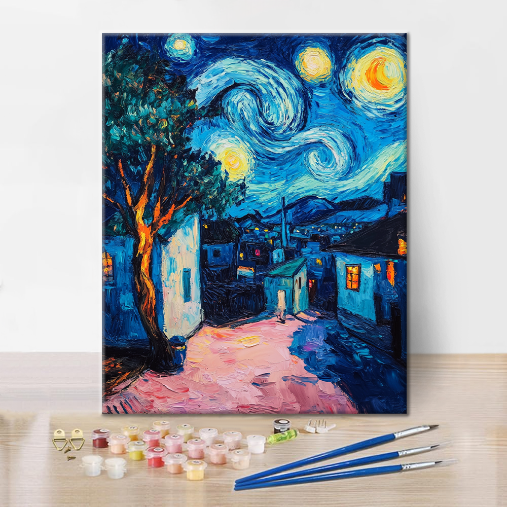 A town under the stars - Paint by Numbers