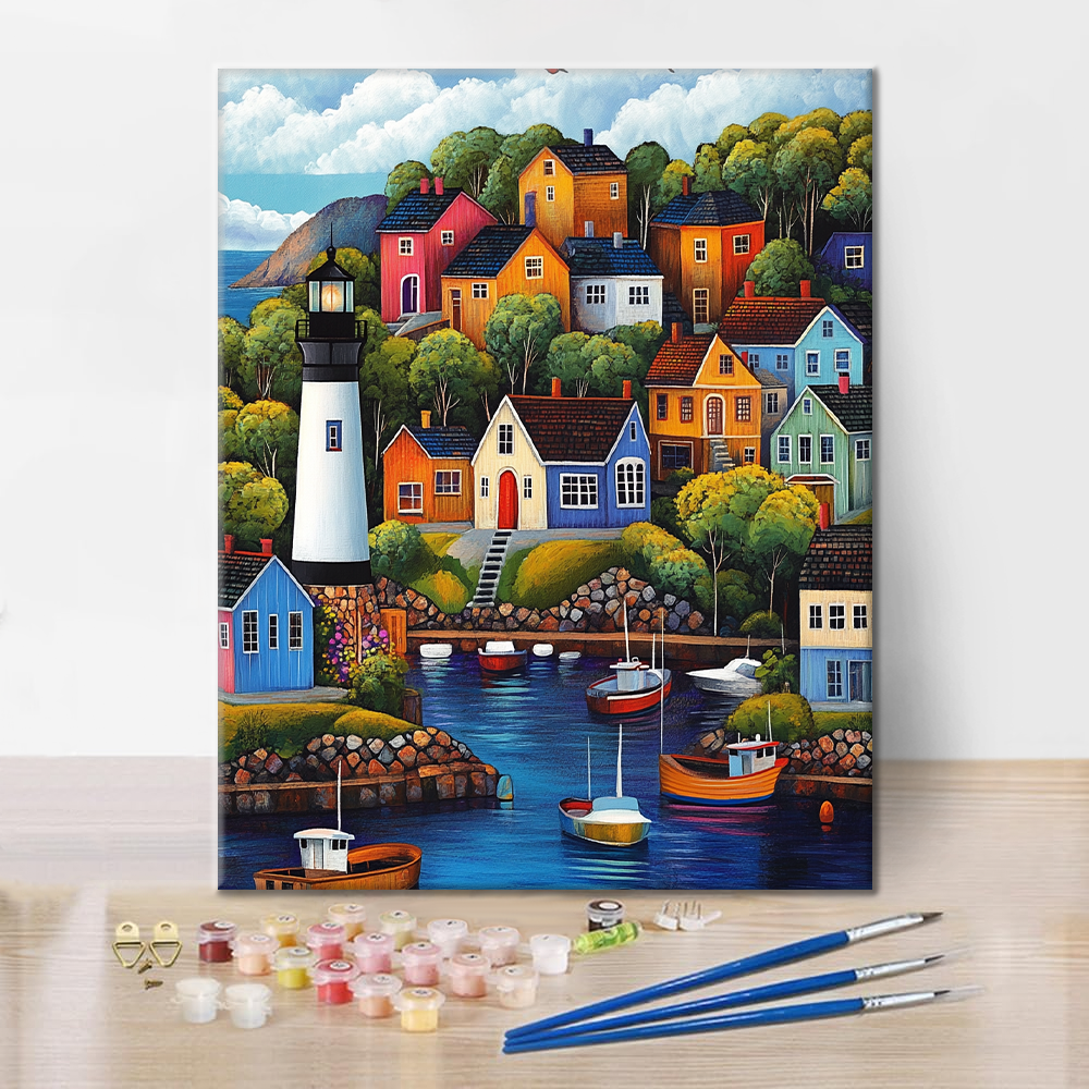 Colorful Village - Paint by Numbers