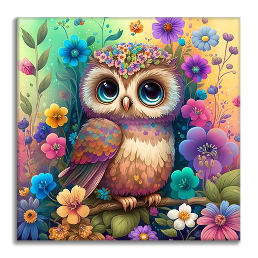 Cute fluffy baby owl - Paint by Numbers