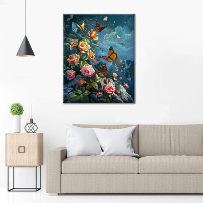 Butterflies and Roses - Paint by Numbers