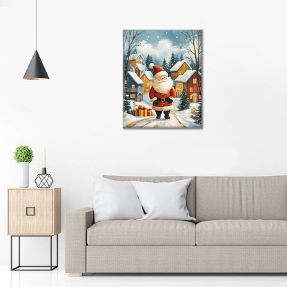 Jolly Santa in a Winter Wonderland - Paint by Numbers