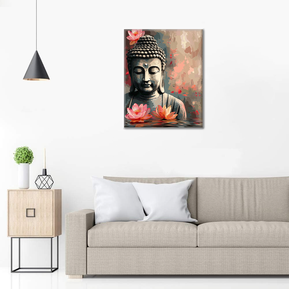 Buddha with flower - Paint by Numbers