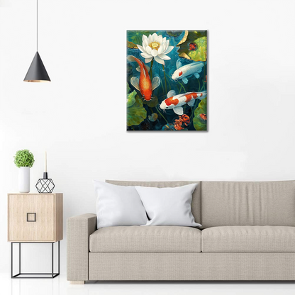 Koi in the Pond - Paint by Numbers