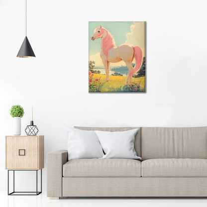 Pink Horse Gazing at the Horizon - Paint by Numbers