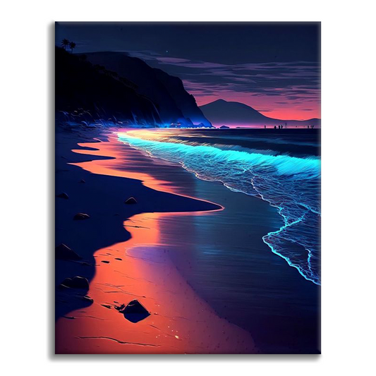 Colorful glowing beach - Paint by Numbers