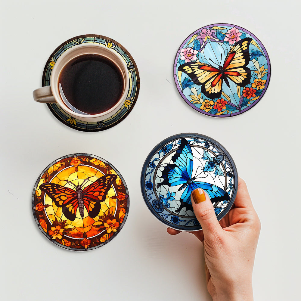 Coasters - Butterfly - Paint by Numbers