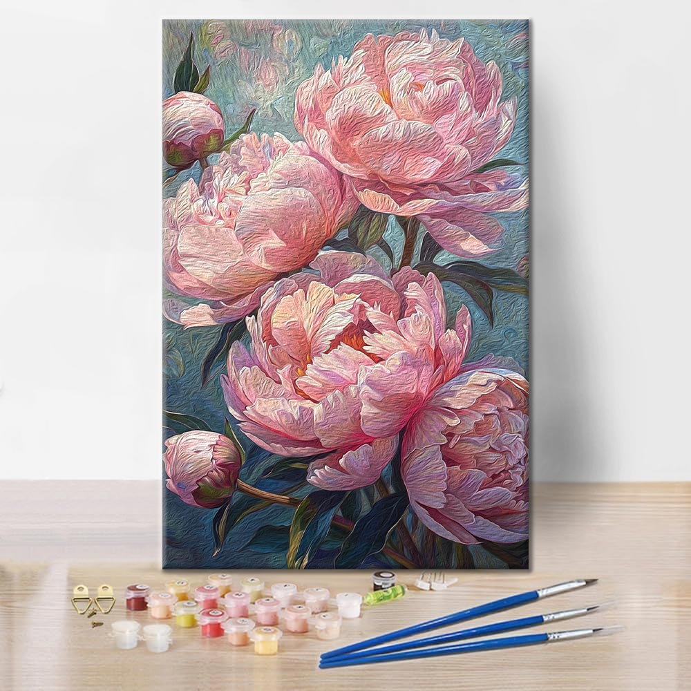 Pink peonies - Paint by Numbers